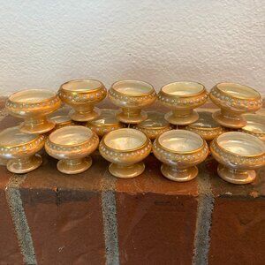 Vintage Crown Vienna Lustreware Footed Open Salt Cellars